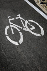 Bicycle lane mark on the street