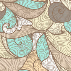 Seamless abstract hand-drawn waves pattern, wavy background. Seamless pattern can be used for wallpaper, pattern fills, web page background,surface textures. Gorgeous seamless floral background