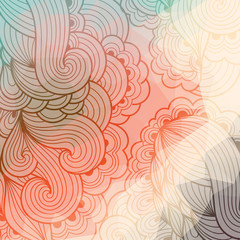 Vector abstract hand-drawn waves texture, wavy background. Waves on backdrop with triangles