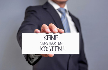 Keine versteckten Kosten!