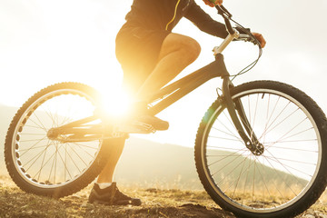Faceless shot of male biker