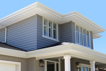 Modern suburban two story house