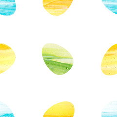Seamless pattern of watercolor easter eggs.