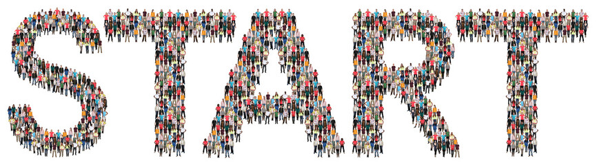 Start starten Leute Menschen People Gruppe Menschengruppe