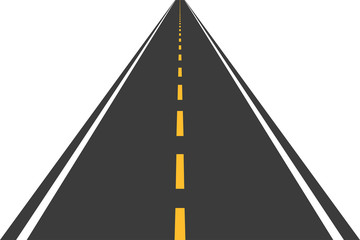 Road, street with asphalt. Highway. Way for transport. Isolated.Speedway.Vector illustration.