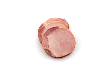 kasseler scheiben auf einem weissen hintergrund