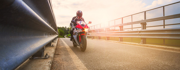 Obraz na płótnie Canvas Road motorcycle on the road