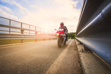 Obraz na płótnie Canvas Road motorcycle on the road