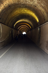 Monterosso pedestrian tunnel. Color image