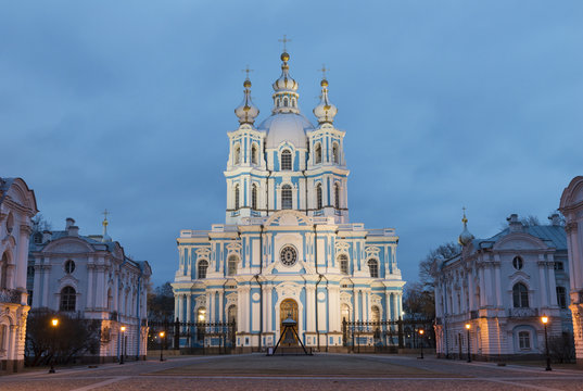 Smolny Cathedral at dawn, St. Petersburg