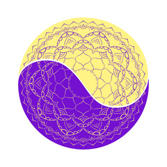 yin yang symbol with mandala
