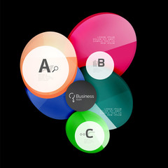 Glass circles on black