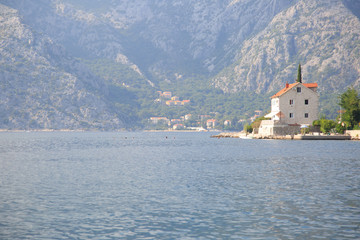 Fototapeta na wymiar Seascape with mountains in Montenegro.
