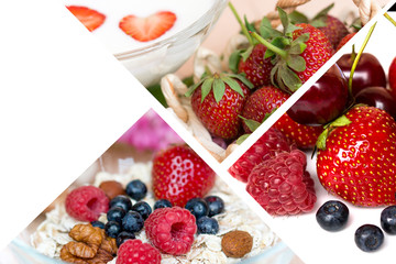 Collage of berries food