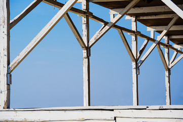 Old wooden summerhouse details 