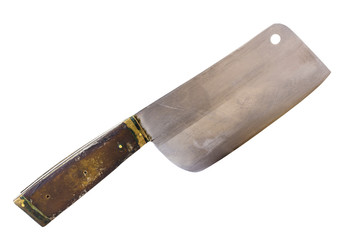 Single used cleaver isolated on white background