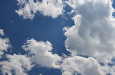 Clouds in blue sky.