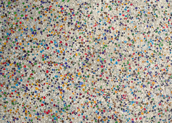 Colorful pebble stone floor