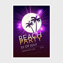 Summer Beach Party Vector Flyer Template