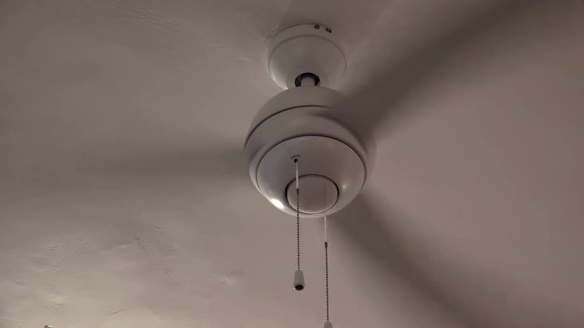 4K Close-up View of Ceiling Fan in the Room