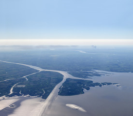 Aerial view of Rio de la Plata (River of Silver in English). Argentina. - 144063338