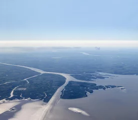  Aerial view of Rio de la Plata (River of Silver in English). Argentina. © Toniflap