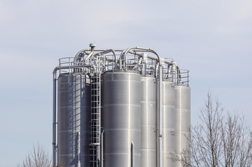 Industrial silos for chemical production, by stainless steel © steuccio79