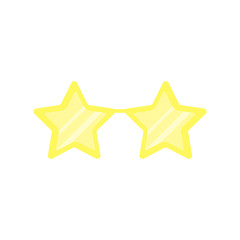 Flat design star shape glasses icon.