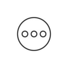 Menu, more circular line icon. Round simple sign. Flat style vector symbol