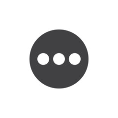 Menu, more flat icon. Round simple button, circular vector sign. Flat style design