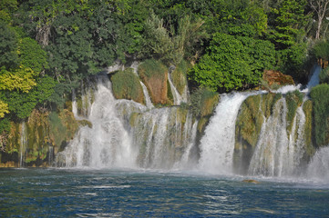 Fototapeta na wymiar Waterfalls in national Park Krka in Croatia
