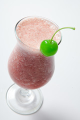 mixed berries with yogurt smoothies on white background