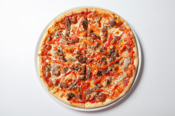 Homemade Meat Loves Pizza with Pepperoni Sausage and Bacon
