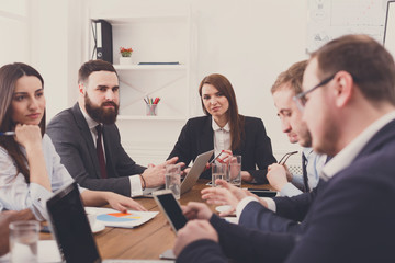 Business meeting. Young team in modern office