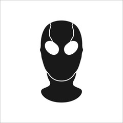 Balaclava mask simple silhouette icon on background