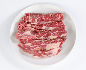 Beef ribs isolated on white background
