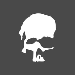 Black and white imprint of skull