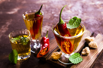 Transparent alcoholic drink