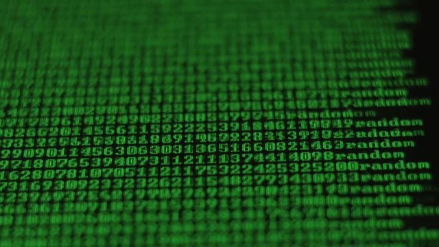 Endless lines of computer green code falling down