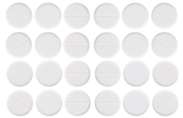 medical pills on white background