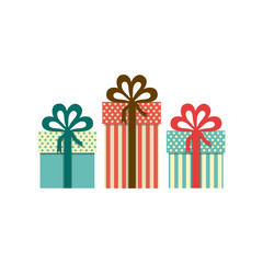 colorful set of gift boxes with decorative ribbon vector illustration