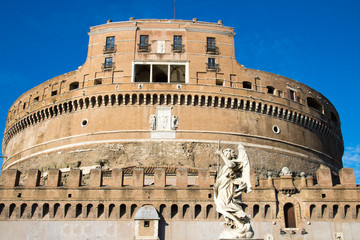   sant angelo castle rome angel bridge, one of the landmarks in rome tourism sightseeing 