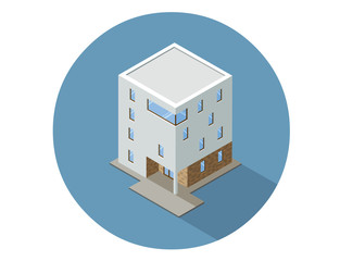 Vector isometric modern architecture building