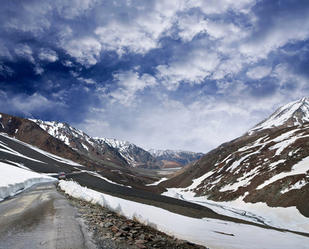 Manali - Leh National highway in Ladakh, Jammu and Kashmir, India