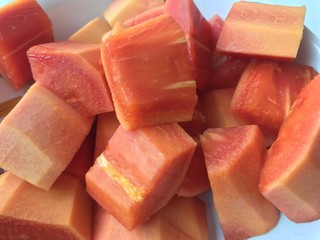 Sliced papaya