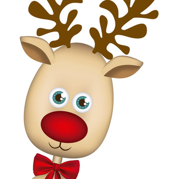 color background of christmas reindeer face vector illustration
