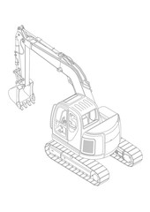 ショベルカー線画