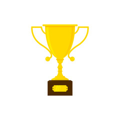 Vector trophy cup. Isolated on white vector illustration.