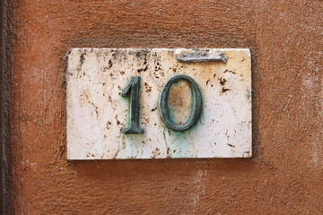 House number on wall