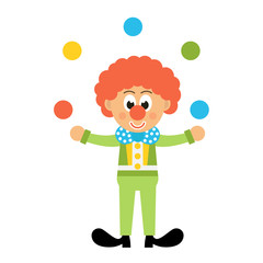 cartoon clown juggles